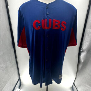 MLB TX3 Cool Chicago Cubs Blue/Red Short Sleeve Baseball Jersey- 2XL